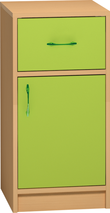 Skříňka s dvířky a zásuvkou