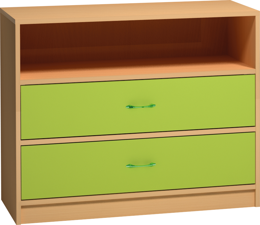 Skříňka se zásuvkami a otevřenou policí - 100 x 76 x 45cm