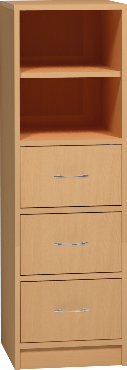 Skříňka se zásuvkami a policemi - 40 x 121 x 45cm