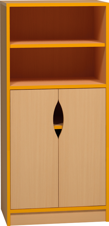 Skříňka s dvířky a policemi - 60 x 121 x 45cm