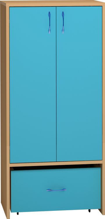 Skříňka s dvířky a kontejnerem - 60 x 121 x 45cm