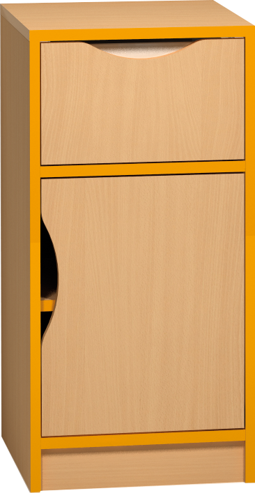 Skříňka s dvířky a zásuvkou