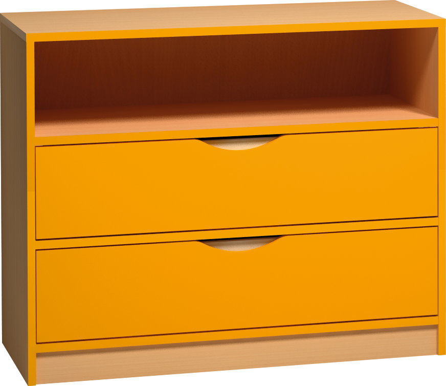 Skříňka se zásuvkami a otevřenou policí - 100 x 76 x 45cm