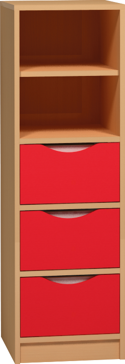 Skříňka se zásuvkami a policemi - 40 x 121 x 45cm