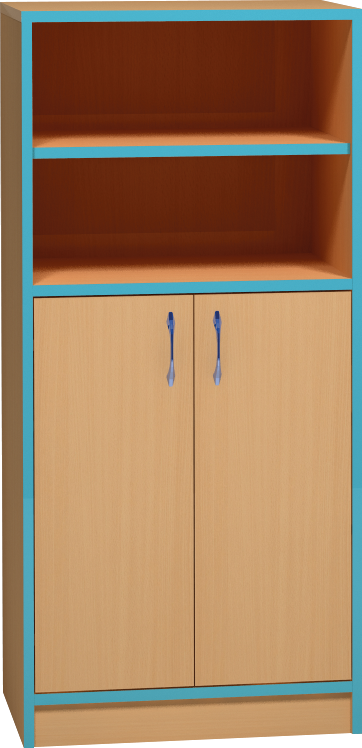Skříňka s dvířky a policemi - 60 x 121 x 45cm