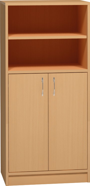 Skříňka s dvířky a policemi - 60 x 121 x 45cm