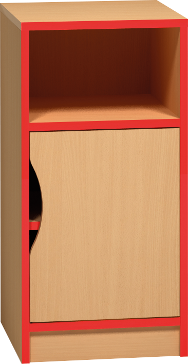 Skříňka s dvířky a policí