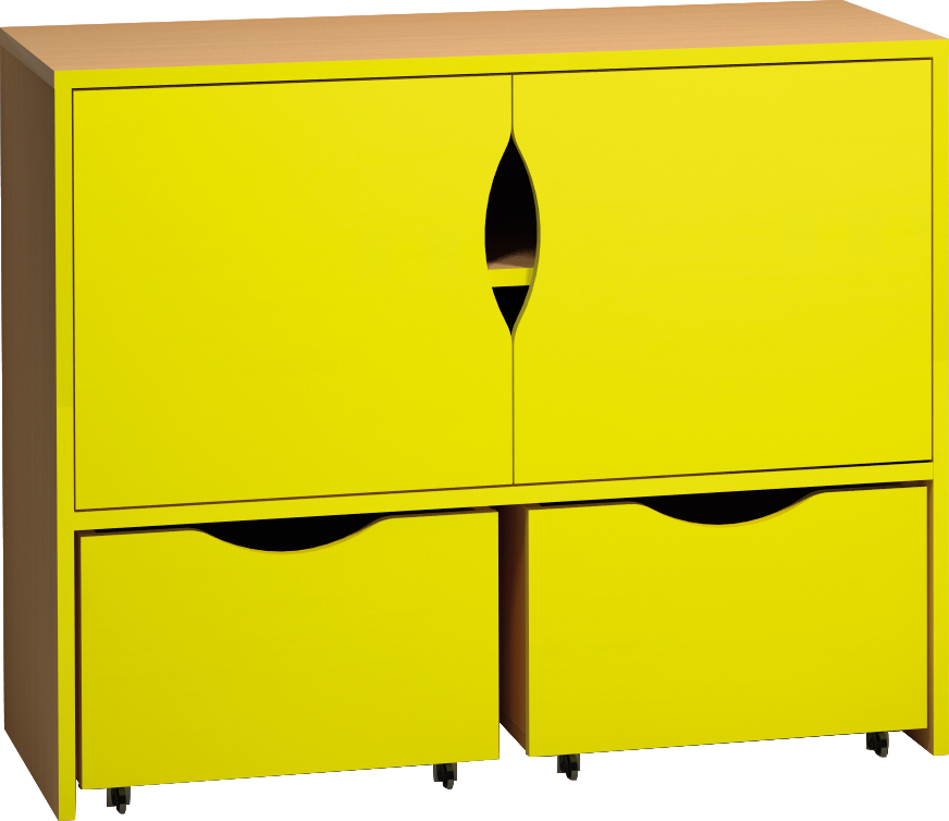 Skříňka s dvířky a kontejnery - 100 x 76 x 45cm