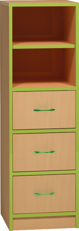 Skříňka se zásuvkami a policemi - 40 x 121 x 45cm