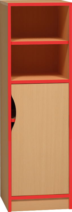 Skříňka s dvířky a policemi - 40 x 121 x 45cm